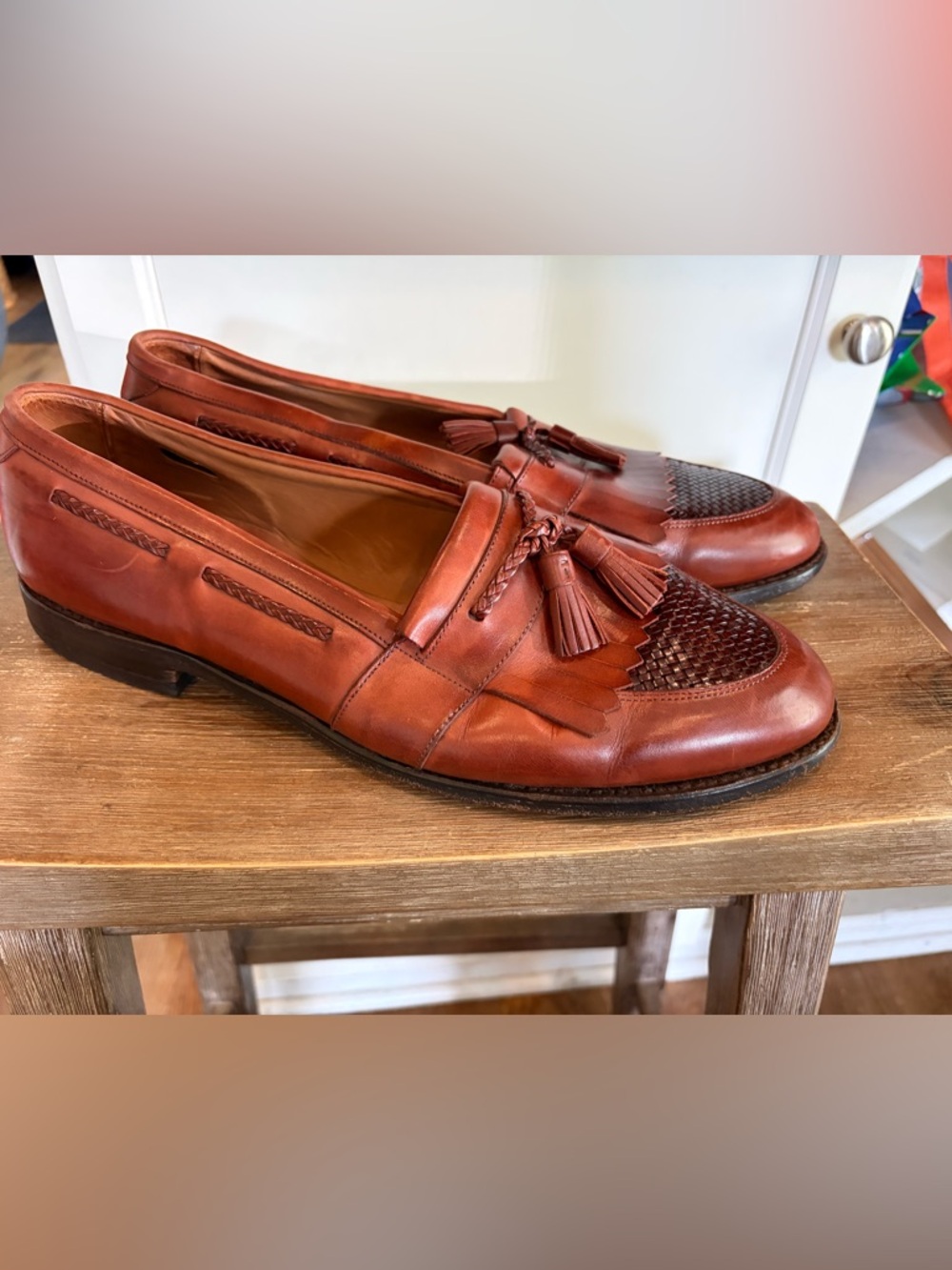 Allen Edmonds Brown Leather Tassel Kiltie Loafers